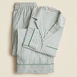 J. Crew Pajama pant set in striped cotton poplin